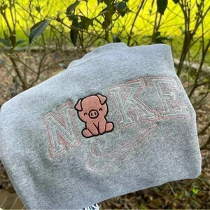Pig embroidered sweatshirt